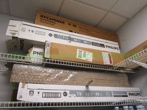 lot 300 image: Sylvania & Philips 48 tube light bulbs as shown