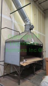 lot 106 image: Paint spray booth and exhaust ducting. Buyer will need to disconnect and remove without damage to walls or ceiling. 112 x 118 x 46