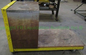 lot 129 image: Heavy duty industrial cart plus file cabinet and contents. 38 x 28 x 60