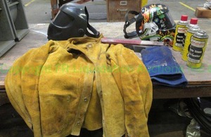 lot 133 image: Welding jackets, helmets and more as shown