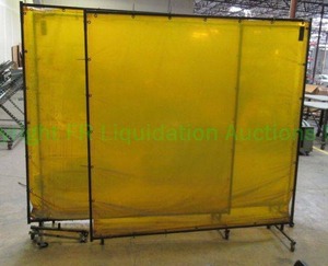 lot 136 image: Steiner Industries welding saftey curtains. 3 total