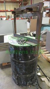 lot 153 image: Custom made utility drum with top frame. 57 x 27
