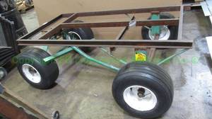lot 155 image: Large wheel metal frame transport cart. 22 x 32 x 60