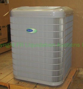 lot 191 image: Carrier Infinity - 5 Ton 19 SEER Residential Variable Speed Air Conditioner Condensing Unit with Greenspeed Intelligence. 26 x 31 x 31
