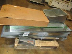 lot 197 image: M & M galvanized metal drain pans and filter boxes