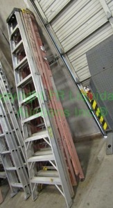 lot 264 image: 10ft folding ladders, 3 total. Bid is times the quantity
