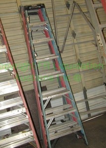 lot 259 image: Werner 8ft folding  ladders, 3 total. Bid is times the quantity