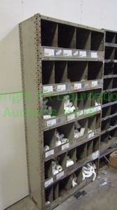 lot 232 image: Metal utility cubby storage unit, contents not included. 73 x 36 x 12