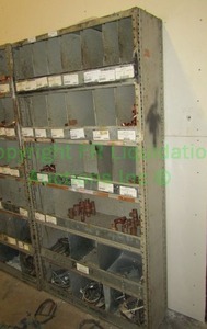 lot 230 image: Metal utility cubby storage unit, contents not included. 73 x 36 x 12