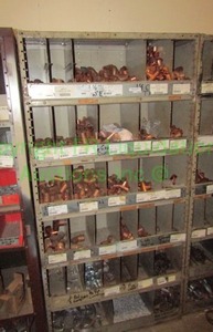 lot 228 image: Metal utility cubby storage unit, contents not included. 73 x 36 x 12