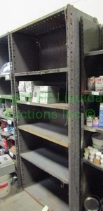 lot 216 image: Metal utility shelf, contents not included. 87 x 36 x 18
