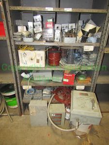 lot 215 image: Contents of 4 shelves and floor