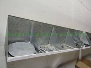 lot 208 image: Galvanized metal storage shelf plus contents. 18 x 15 x 90
