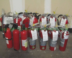 lot 11 image: Amerex and Badger fire extinguishers