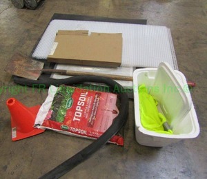 lot 412 image: Light diffuser panels, top soil and more as shown