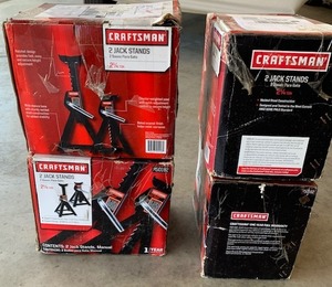 lot 416 image: Craftsman automotive jack stands in original boxes, 4 sets total