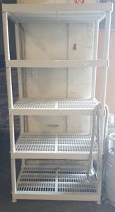 lot 8 image: 5-tier plastic shelf in stylecolorcondition shown.