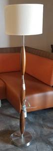 lot 25 image: Wood floor lamp in stylecolorcondition shown.