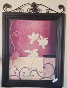 lot 28 image: Framed wall decor in stylecolorcondition shown.