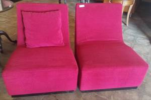 lot 37 image: 2 Microfiber style chairs in stylecolorcondition shown. You are bidding by the piece