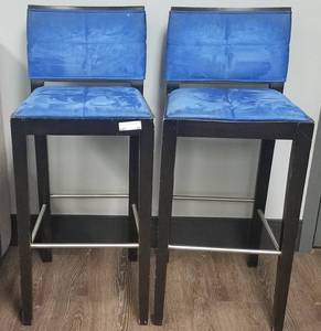 lot 75 image: 2 counter height upholstered chairs in stylecolorcondition shown. You are bidding by the piece