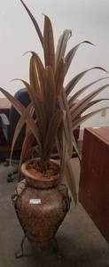 lot 80 image: Large size planter with artificial floral arrangement in stylecolorcondition shown.
