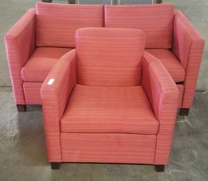 lot 85 image: Sleeper sofa and matching chair in stylecolorcondition shown. You are bidding by the piece