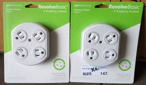 lot 142 image: 2 new rotating outlets adapter in packages as shown. You are bidding by the piece