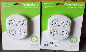lot 143 image: 2 new rotating outlets adapter in packages as shown. You are bidding by the piece