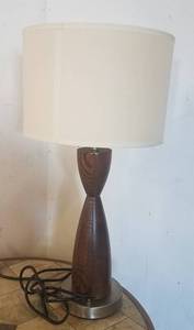 lot 256 image: Wood Table Lamp in stylecolor shown. Condition varies. Please Note These items will be distributed on a First come - First served basis. You are bidding by the piece