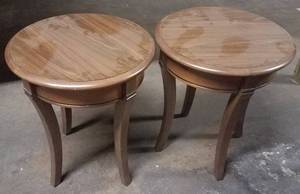 lot 196 image: 2 large accent tables in stylecolorcondition shown. You are bidding by the piece