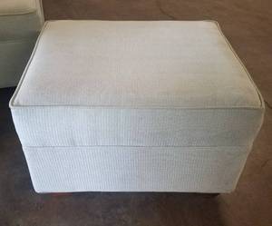 lot 204 image: Ottomans in stylecolor shown. Condition varies. Please Note These items will be distributed on a First come - First served basis. You are bidding by the piece