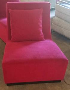 lot 346 image: Red chairs in stylecolor shown. Condition varies. Please Note These items will be distributed on a First come - First served basis. You are bidding by the piece
