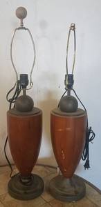 lot 495 image: Wood table lamps in stylecolorcondition shown. You are bidding by the piece