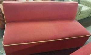 lot 484 image: 2 bench type upholstered seats in stylecolorcondition shown. You are bidding by the piece