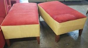 lot 482 image: 2 ottoman style tables in stylecolorcondition shown. You are bidding by the piece