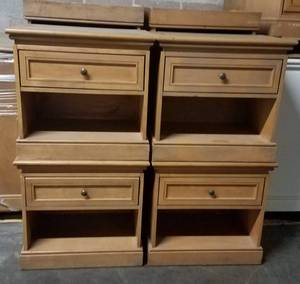 lot 537 image: Nightstands in light finish in stylecolorcondition shown. Condition varies. Please Note These will be distributed on a First come - First served basis. You are bidding by the piece
