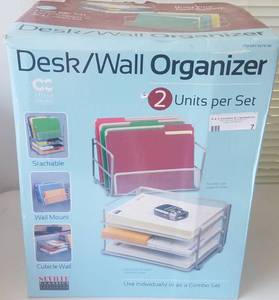 lot 7 image: Office Classics deskwall organizer #576740 in original box. Item appears to be in new, unused condition as shown.