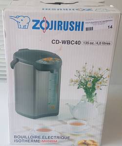 lot 14 image: ZOJIRUSHI MICOM 4.0 liter water boiler and warmer in new condition as shown.