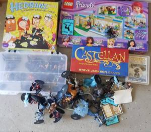 lot 83 image: Lot of games, warhammer models and more as shown.