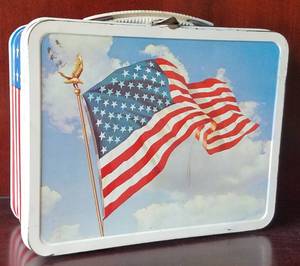 lot 94 image: Vintage Ohio Art lunch box in style and condition shown.