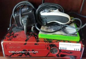 lot 111 image: Xbox 360 game console with control and game as shown.