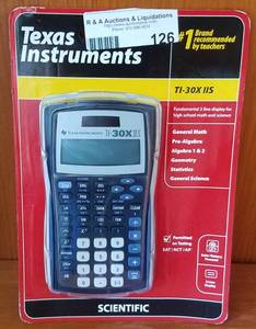 lot 126 image: New TI Scientific calculator model TI-30X IIS as shown.