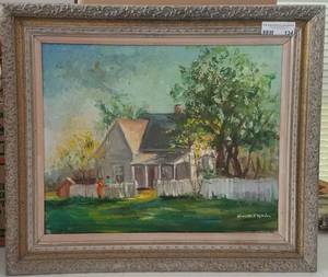 lot 134 image: Framed painting in stylecolorcondition shown.