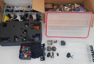 lot 64 image: Warhammer models, cards, and more as shown.