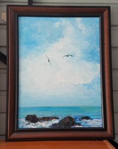 lot 157 image: Framed painting in stylecolorcondition shown.