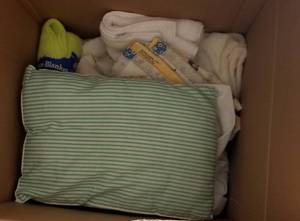 lot 182 image: Box lot of towels and linens as shown.