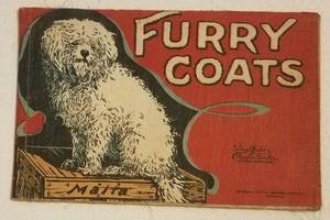 lot 186 image: Antique 1909 Furry Coats childrens illustrated book printed on cloth as shown.