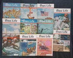 lot 12 image: LOT OF 11 VINTAGE BOYS LIFE MAGAZINES AS SHOWN. (YOUR BID X 11)