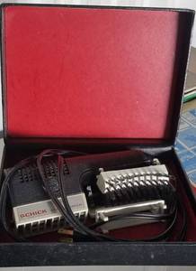 lot 51 image: VINTAGE SCHICK STYLING DRYER WITH ACCESSORIES AND BOX AS SHOWN.